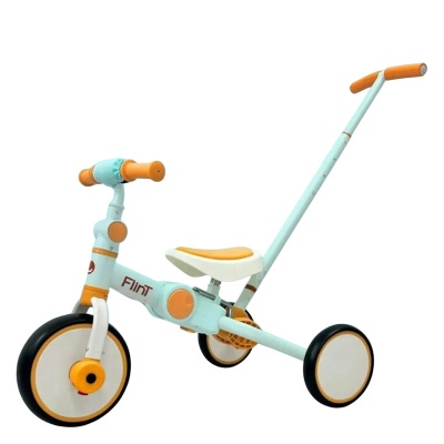 Беговел-велосипед с ручкой Bubago Flint BG-FP-109-5 песочный-голубой